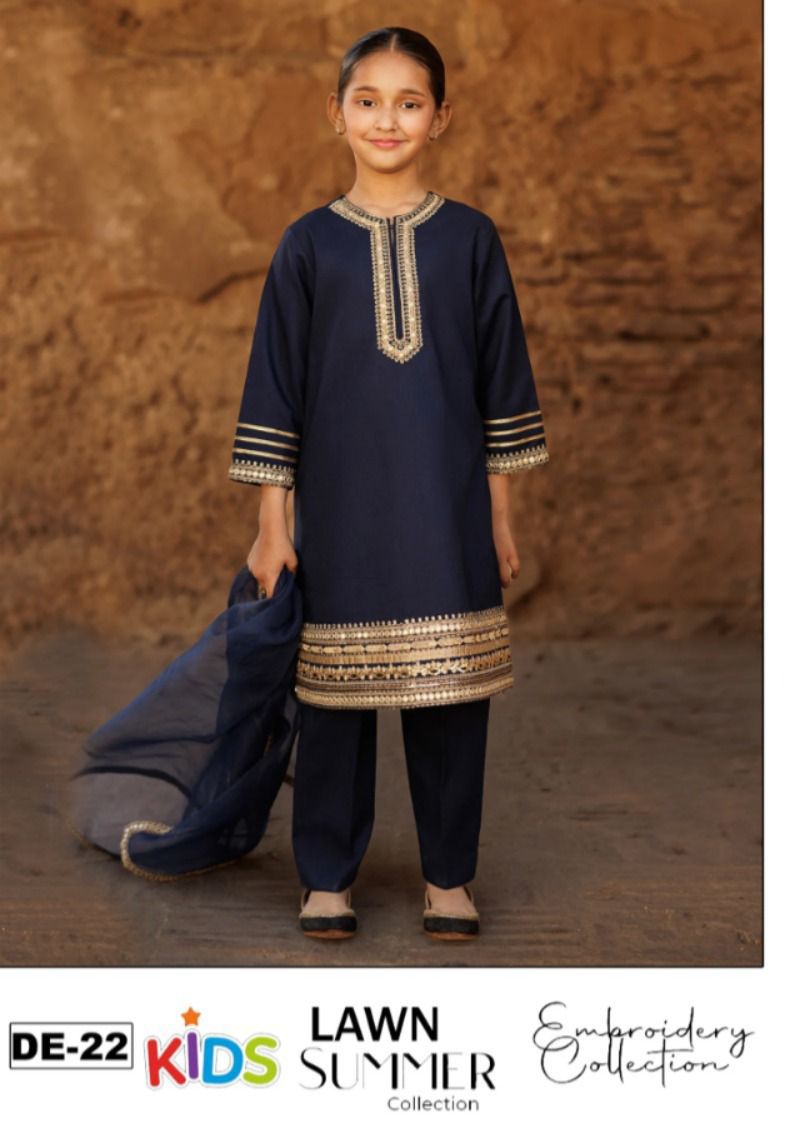 Girls Embroidered Summer Suit | Lightweight & Comfortable | Age 4–12 Years
