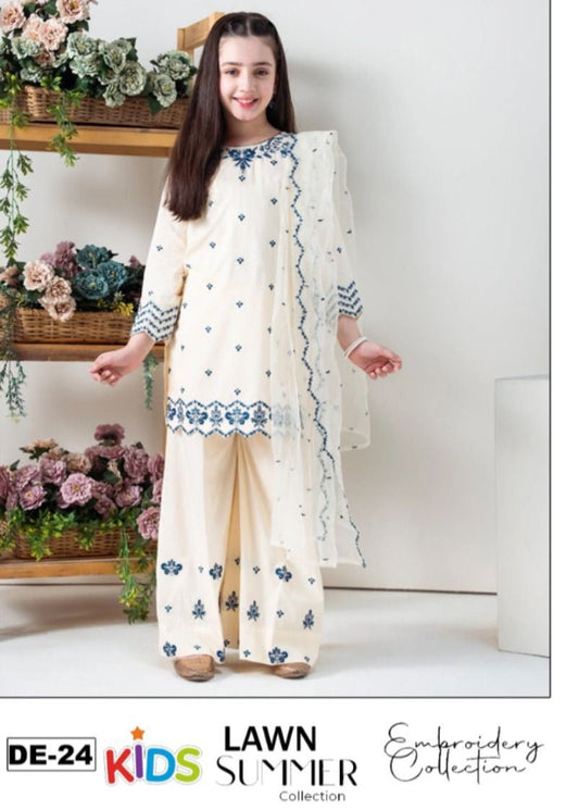 Girls Embroidered Summer Suit | Lightweight & Comfortable | Age 4–12 Years