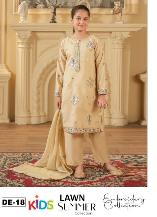 Girls Embroidered Summer Suit | Lightweight & Comfortable | Age 4–12 Years