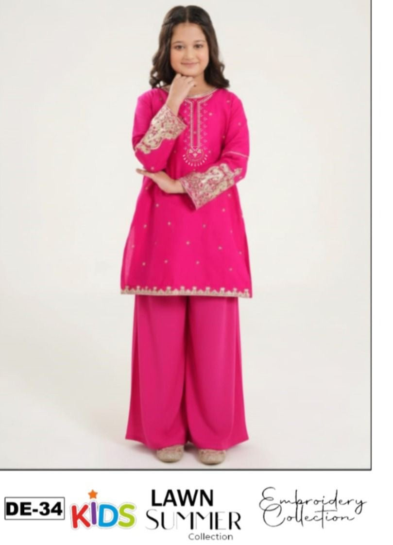 Girls Embroidered Summer Suit | Lightweight & Comfortable | Age 4–12 Years