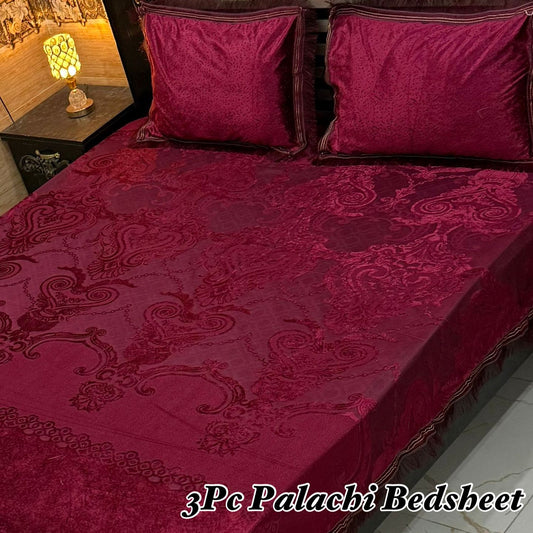 Luxury 3 PC Plachi Bedsheet Set | Smooth Fabric & Stylish Design