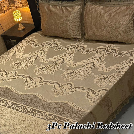 Luxury 3 PC Plachi Bedsheet Set | Smooth Fabric & Stylish Design