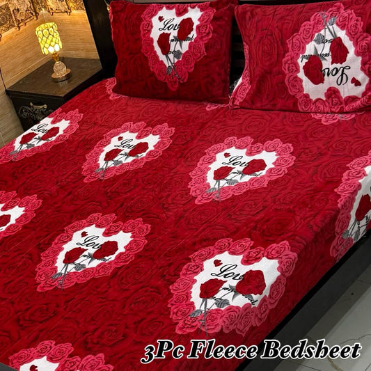 3PCS Flees Bedsheet Design 8854