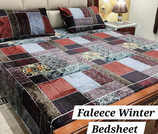 3PCS Flees Bedsheet Design 8830