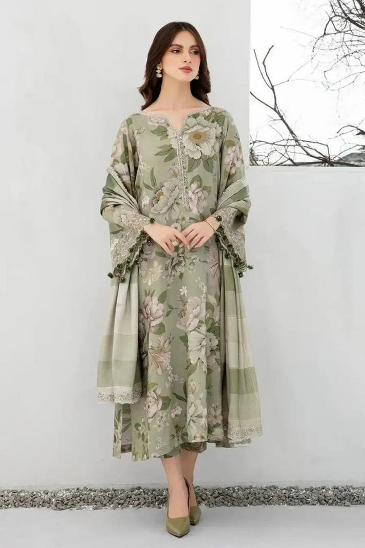 Baroque D-792 printed three piece green ( summer )